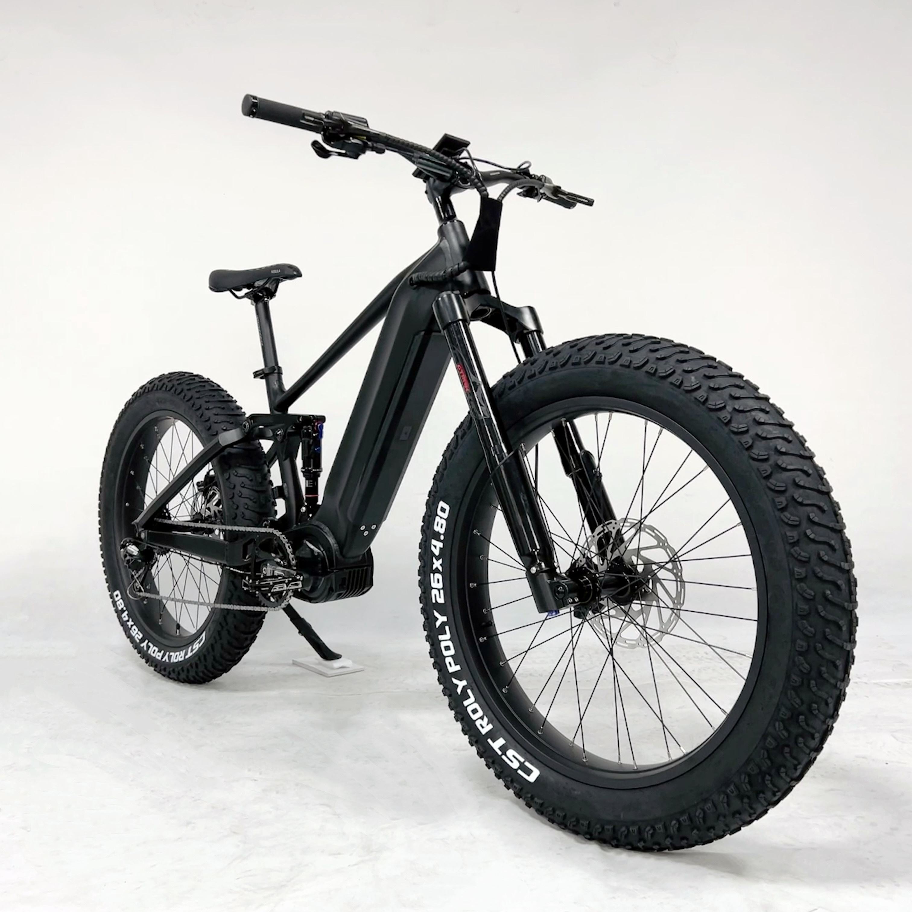 48V 1000W Mid Drive Electric Bike 26 Inch Fat Tire Full Suspension Mountain Ebikes