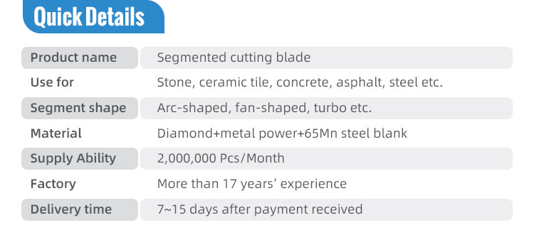4" Segmented Disc Durable 150mm Diamond Band Saw Blade for Granite Cutting Chinese