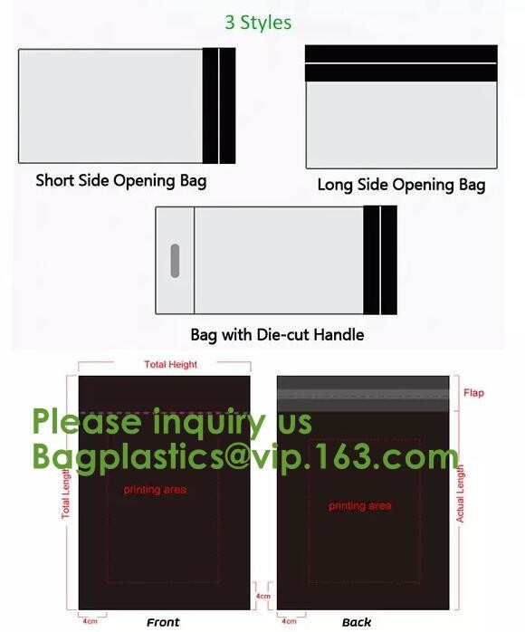Compostable biodegradable packaging mailing bag with handle,Biodegradable compostable plastic courier shipping envelope