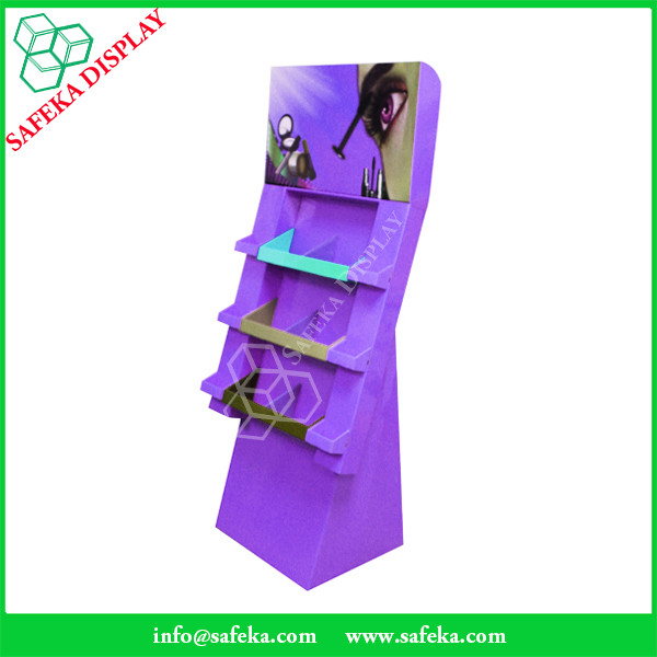 Cardboard Eye shadow display stand China retail display Manufacturer floor standing pop up display rack for makeups