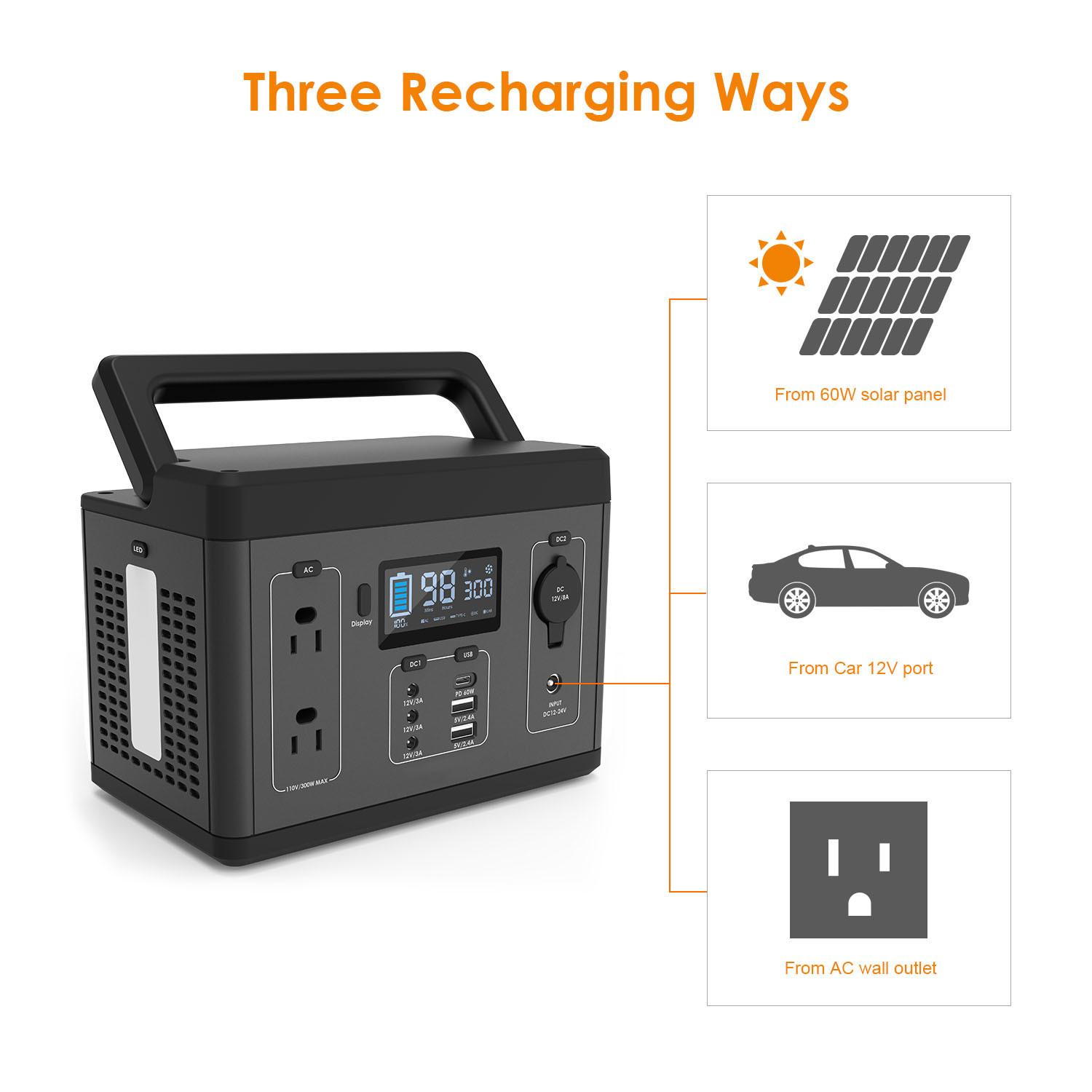ETL 300W Outdoor Portable Solar Generator For Camping