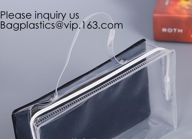 Makeup Bag Cosmetic Bag Travel Toiletry Bag Waterproof Makeup Zipper Portable Transparent Pouch Set - Black, bagease pac