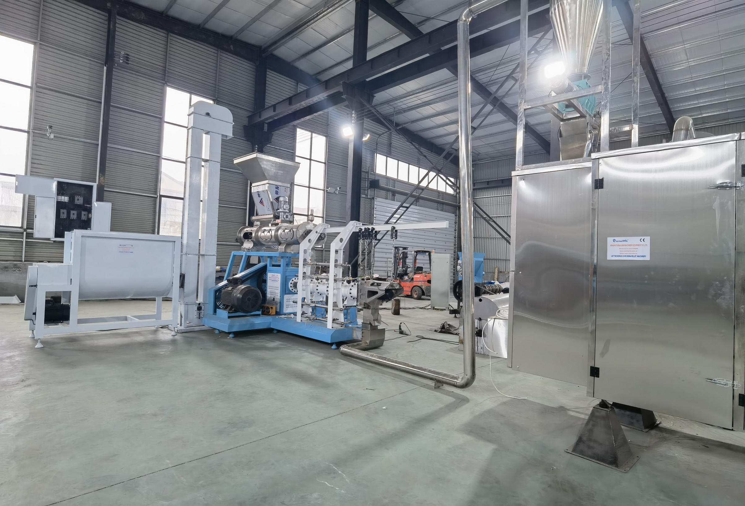 Twin Screw Pet Feed Extruder High Output Shrimp Fish Feed Pellet Extruder