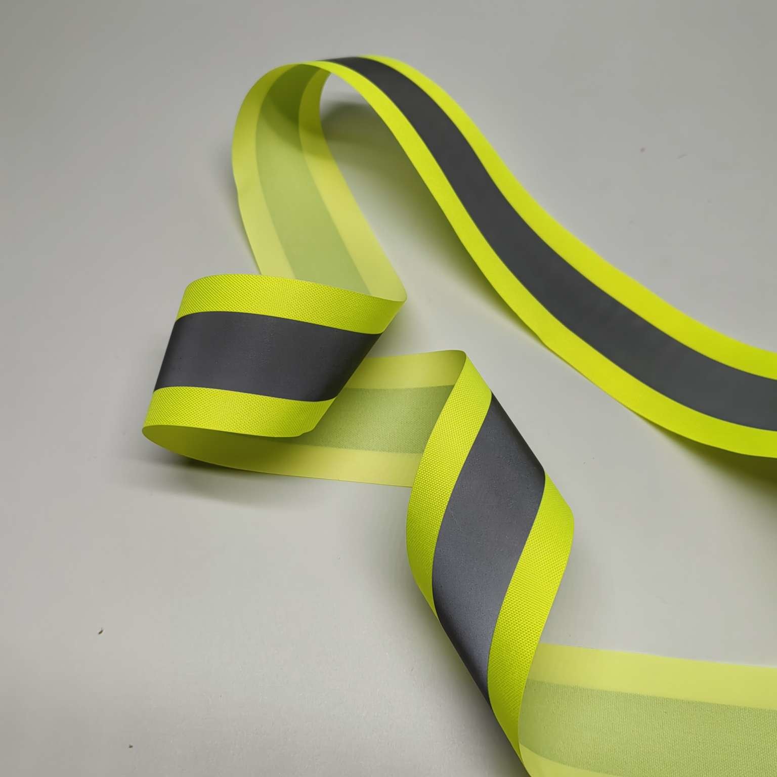 Yellow Silver Yellow High Visibility Reflective Webbing For Garments Bags Sportswear Outwear