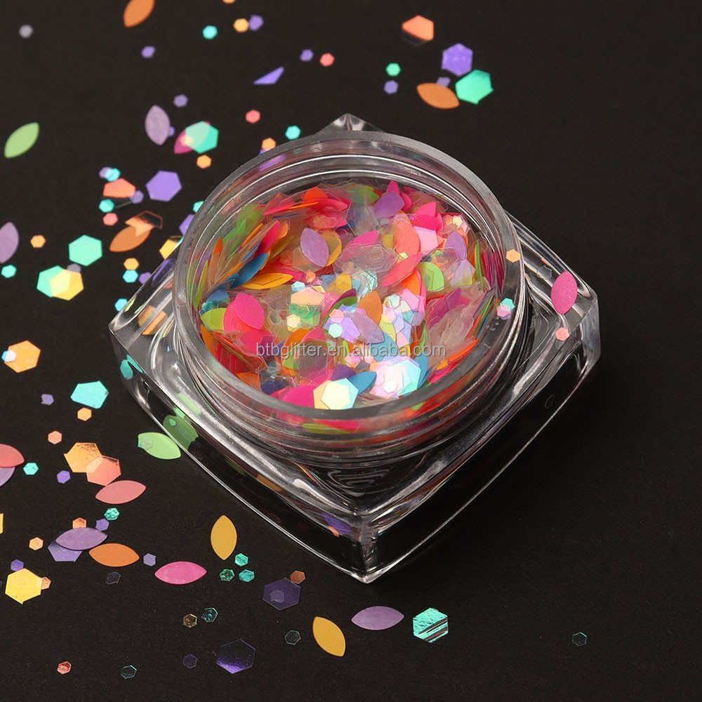 MOON Style YiWu ZY Polyester Chunky Hexagon Shaped Cosmetic Glitter for Fashionable Style