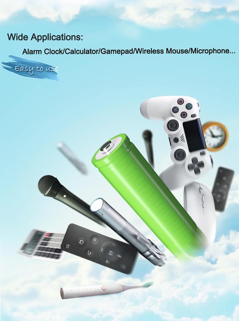 UNEMETECH AA 800mAh Rechargeable Battery 1.2V Ni-MH Battery AA800 for Electric Toothbrush
