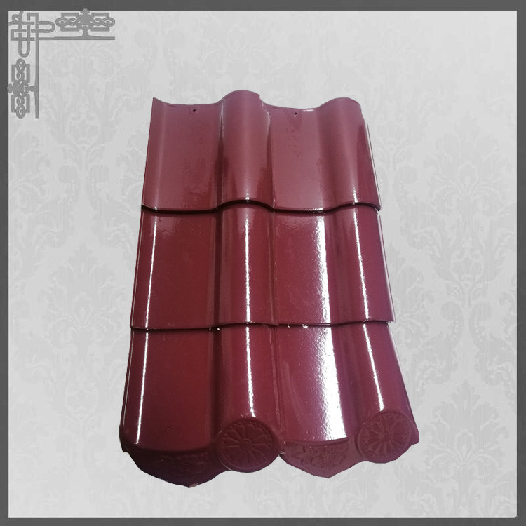 Red Ceramic Chinese Glazed Roof Tile Double Roman S Type Modern