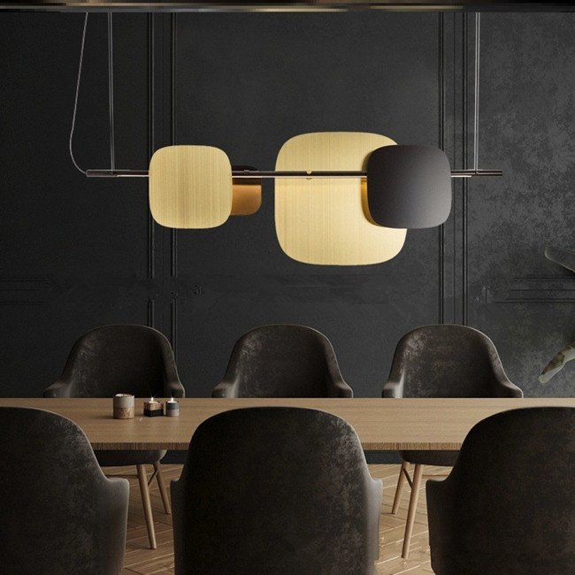 Square Geometric Splicing LED Pendant Light Modern Iron Spray Paint