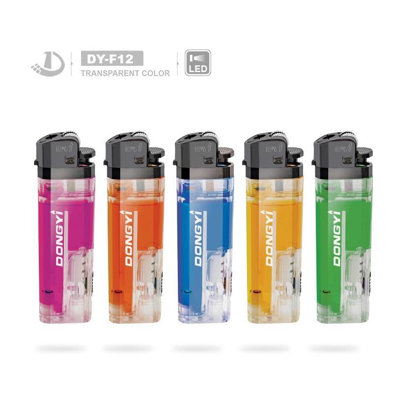 Dy-F001 High-Level Torch Flame Cigarette Windproof Lighter with Modern Style Sticker