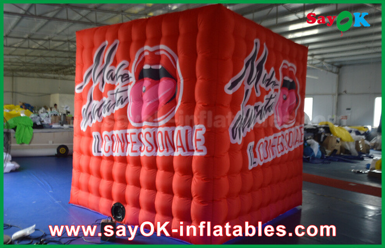 Inflatable Party Tent Custom Red Event Decoration Inflatable Lighting Photo Booth Tent For Rental