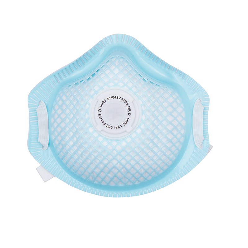 DM043V -3 Valved Respirator Anti Dust Face Mask with Air Filter for Construction Cleaning