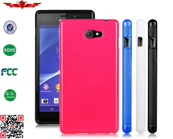 Fashion Design Brand New Colorful TPU Cover Case For Sony Xperia M2 Soft High
