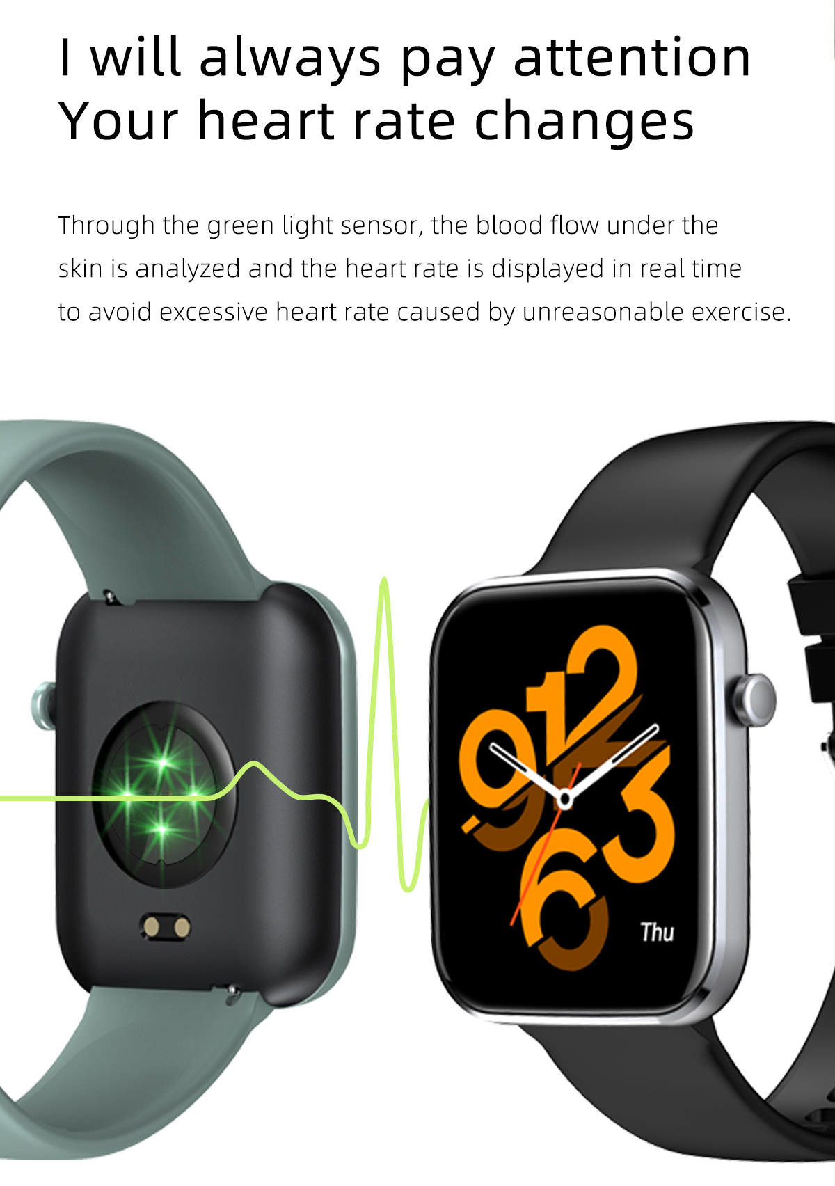 IPS Screen Bluetooth Fitness Watch Camera Control Heath Monitor GR5515