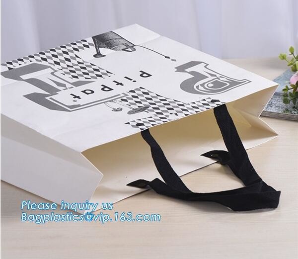 Luxury paper bags with handles Different Sizes,250gsm art paper shopping carrier bag custom printing with handle rope