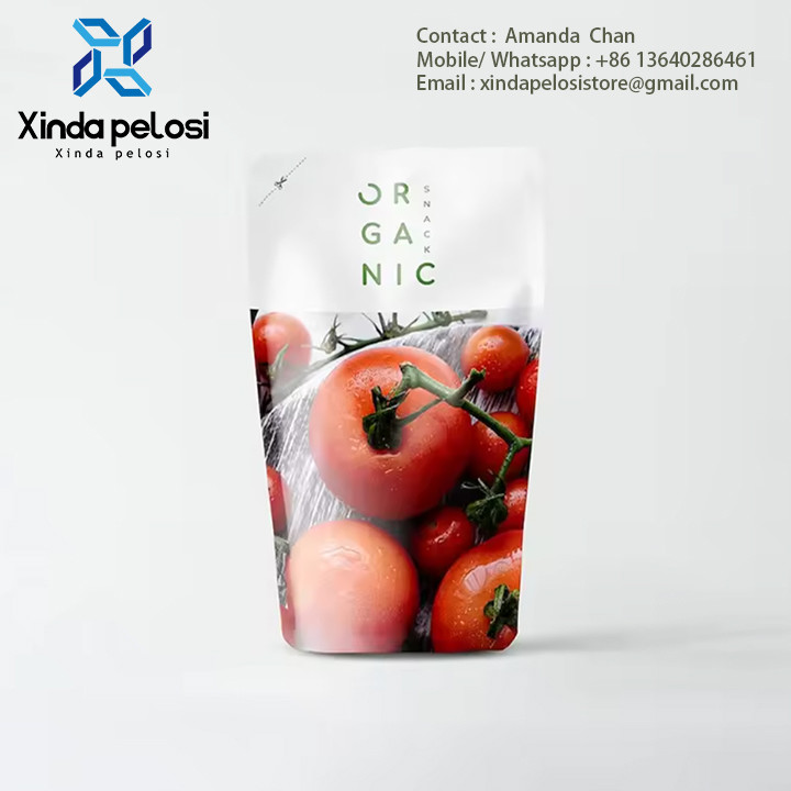 Food Grade Custom Plastic Fruits Juice Liquid Bag Packaging Aluminum Foil Stand Up Food Pouch