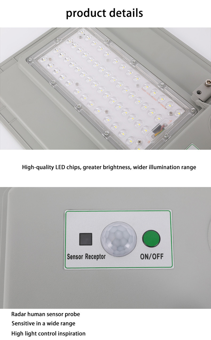 Waterproof All In One Solar Street Lights Luminaires With Die Casting Aluminum Housing
