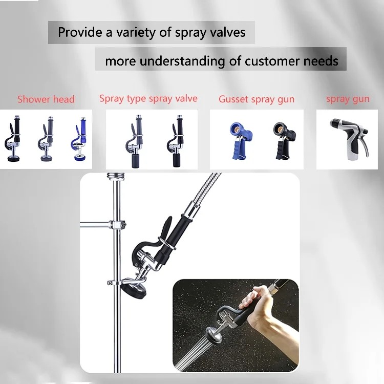 Polished Chrome Pre Rinse Faucet Wall Mounted Pre Rinse Sprayer