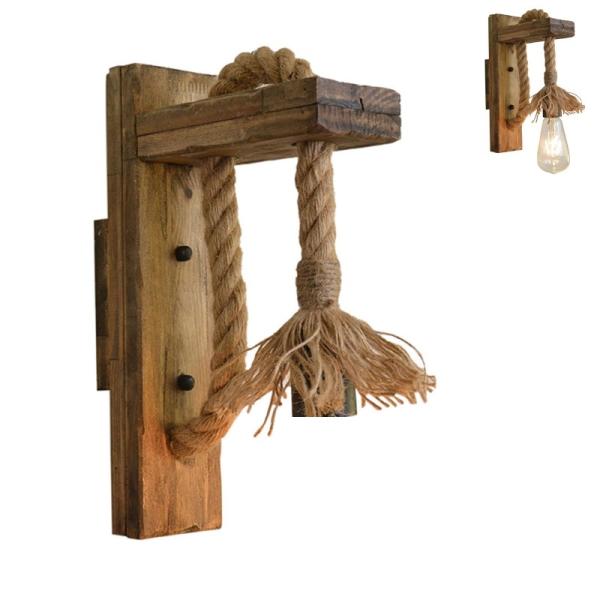 Vintage Wooden Wall Light for Restaurant Coffee Shop Decor rope wall lamp (WH-VR