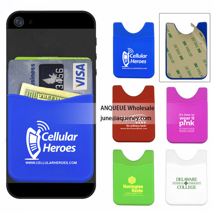 Hot selling silicone smart wallet, silicone card holder with full color printing