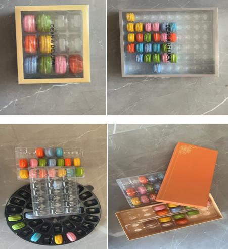 Hot Stamping Macaron Transparent Box Top And Bottom Lid Macaron Display Rack