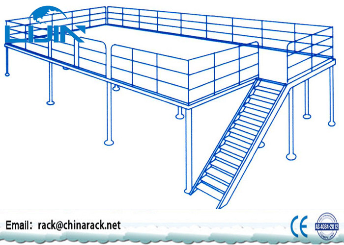 Long Span Industrial Mezzanine Floors For Warehouse Storage Custom Size