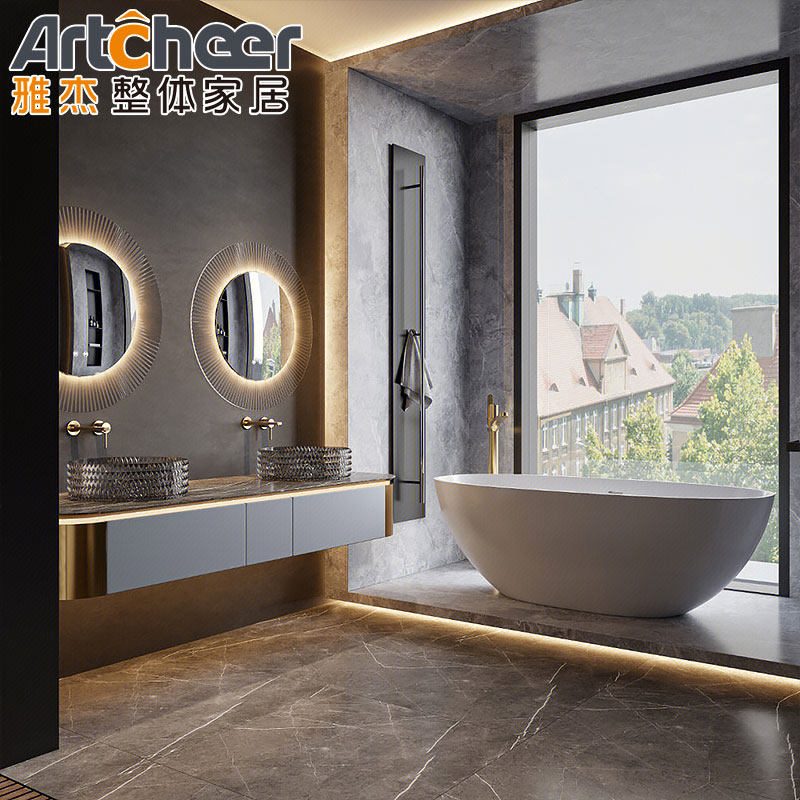 Luxury Commercial Double Sink Bathroom Vanity Furniture for Modern Stylish Bathroom