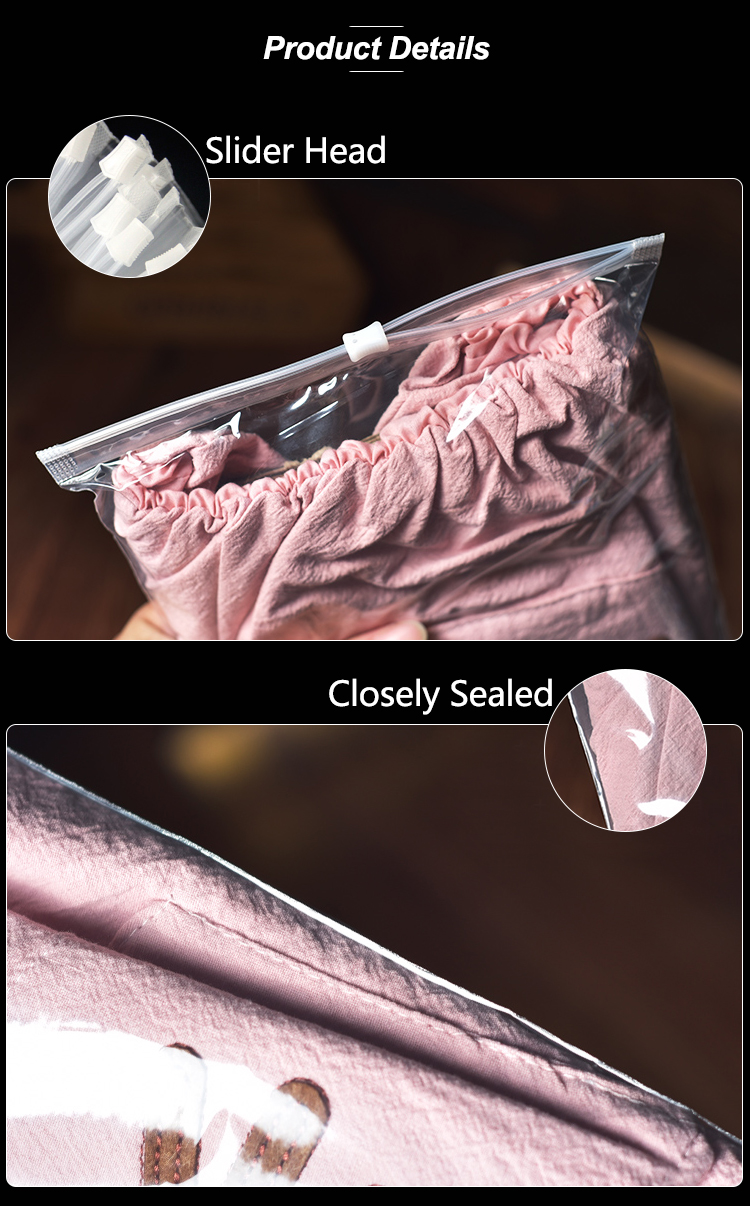 Cosmetic Waterproof Tote Plastic Clear Zip Makeup Shopping Crossbody Stationery Set Zipper Pvc Bag,Slider Zipper Bag Pla