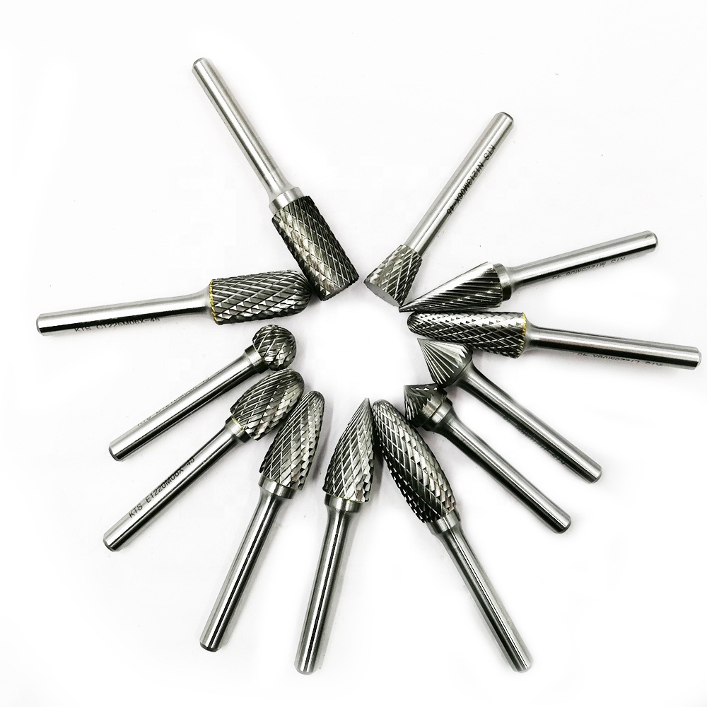 6 Mm Flame Carbide Burr Rotary File For Steel 15000-45000 Turn / Min