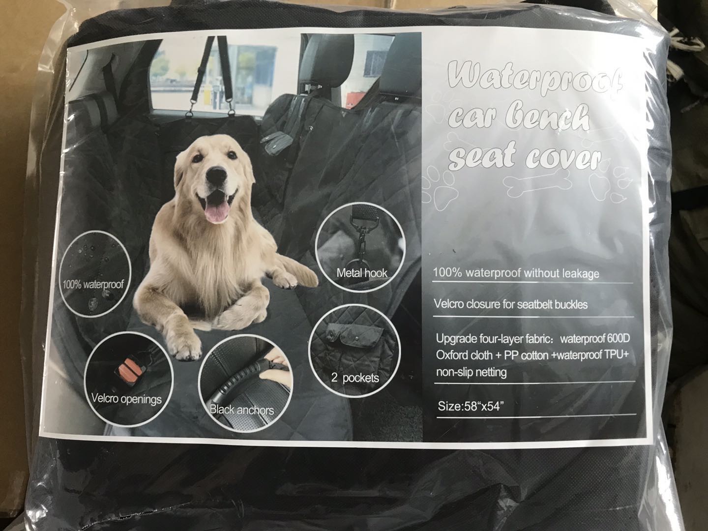 54in 58in Dog Backseat Car Cover Nonslip Heavy Duty Dog Hammock