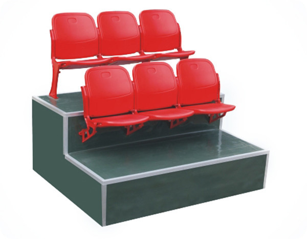 Indoor Fabric Cushioned Tip Up Stadium Seats 2rows Foldable Bleacher Seats