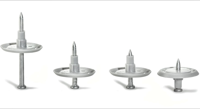 35mm Plastic Insulation Washers With Drive Metal Nails For Concrete Board Fixing 1