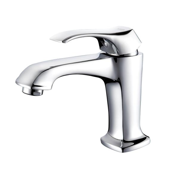 Corrosion Resistant One Hole Bathroom Sink Faucet Brass Single Handle Lavatory