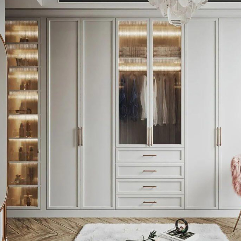 Modern Customized Wooden Wardrobe for Bedroom Storage and Organization Solutions