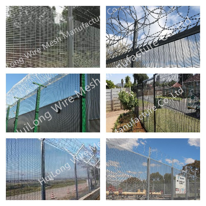 Green Ral 6005 Anti Climb 358 Mesh Fencing Panels 2.3m Height 540-690N/m2