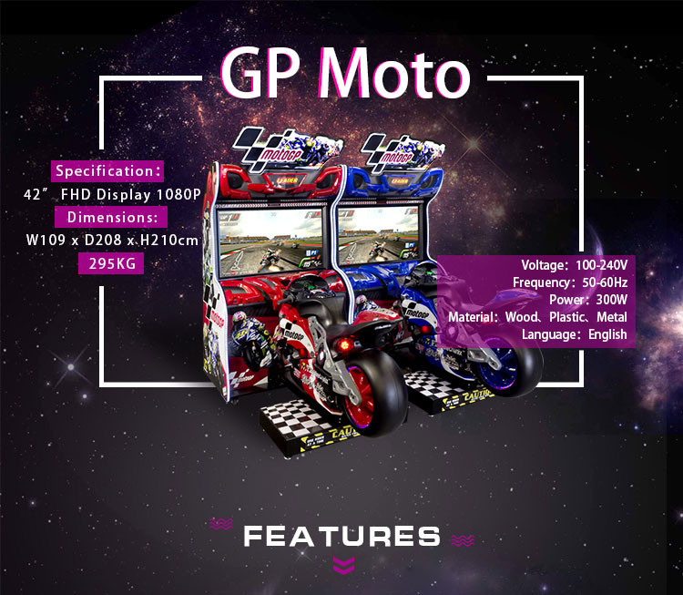Moto Bike Simulating Arcade Racing Game Machine With Multiple Players Linkable Function
