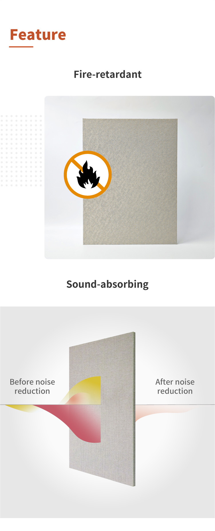 Green Construction Decorative Acoustic Panels Diverse Surface Finishes