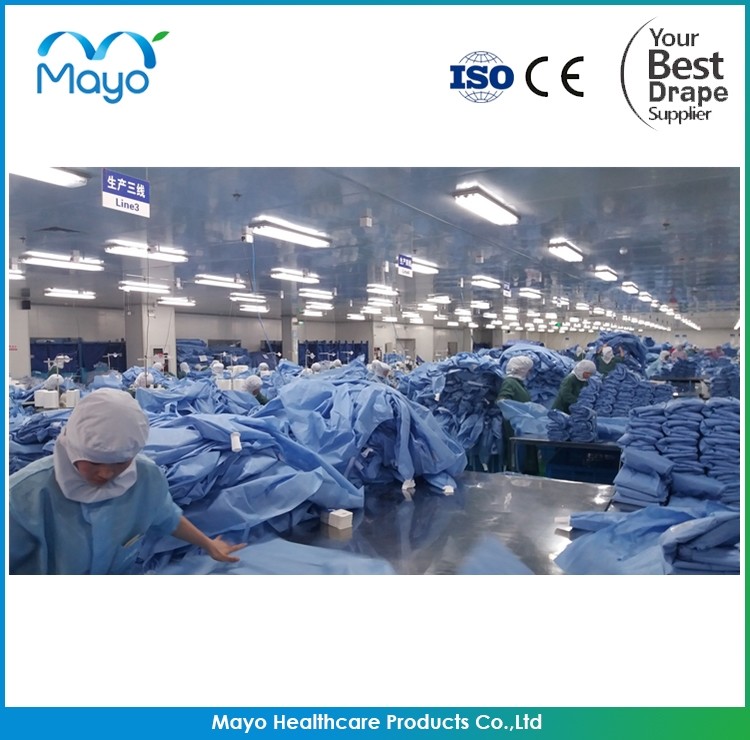 35gsm SMMS Gown Sterile Surgical Gowns Reinforced Customized