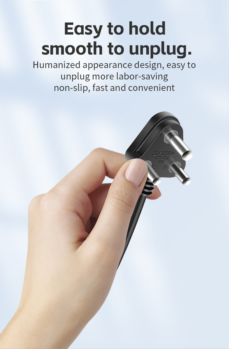 1.5M India Power Electric Plug With Power Cord South Africa 3 Pin Power Cable For Computer And Laptop