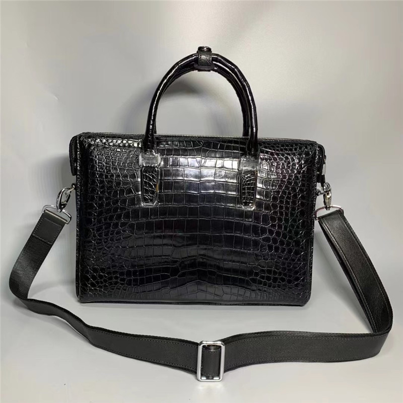 Authentic Crocodile Belly Skin Businessmen Briefcase Working Handbag Genuine Alligator Leather Male Large Portfolio Bag