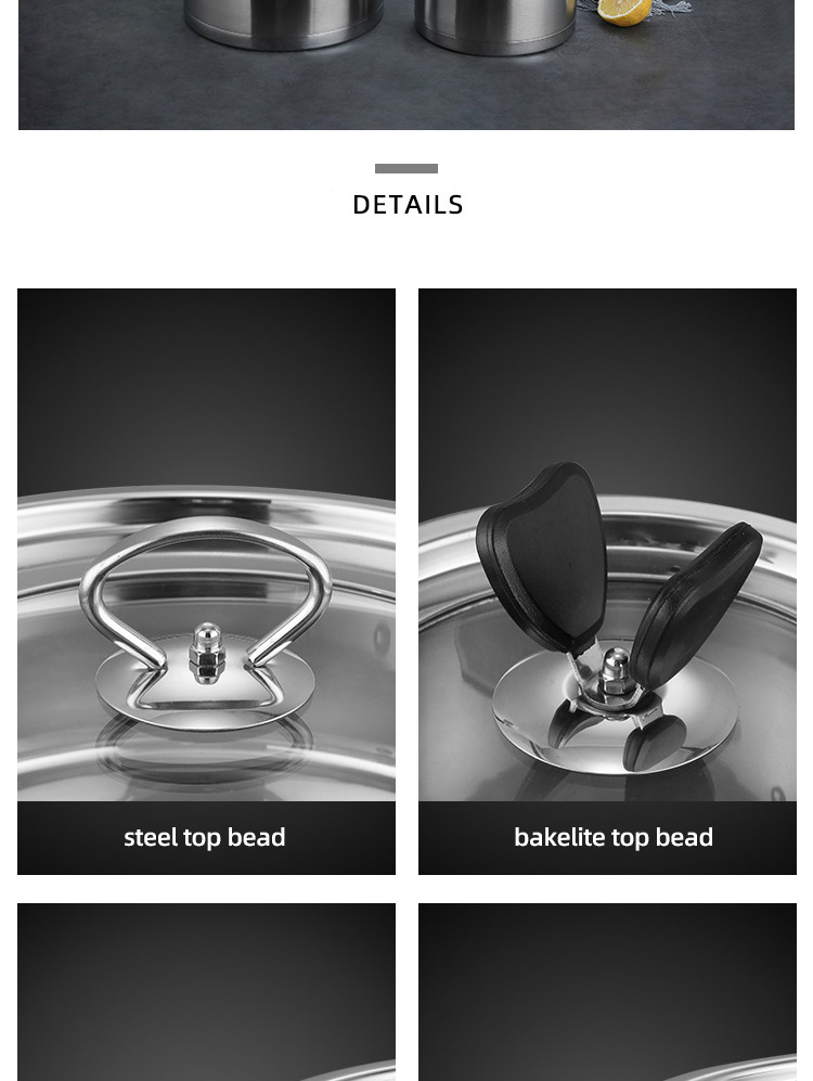 Multifunction Kitchen Cookware Silver Cooking Pot Set Stainless Steel Cookware Sets With Bakelite Handle