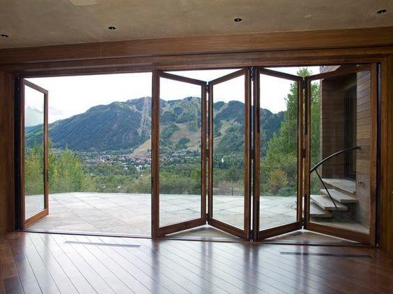 Energy Saving Multiple Aluminum Folding Doors,Toughened glass interior aluminium