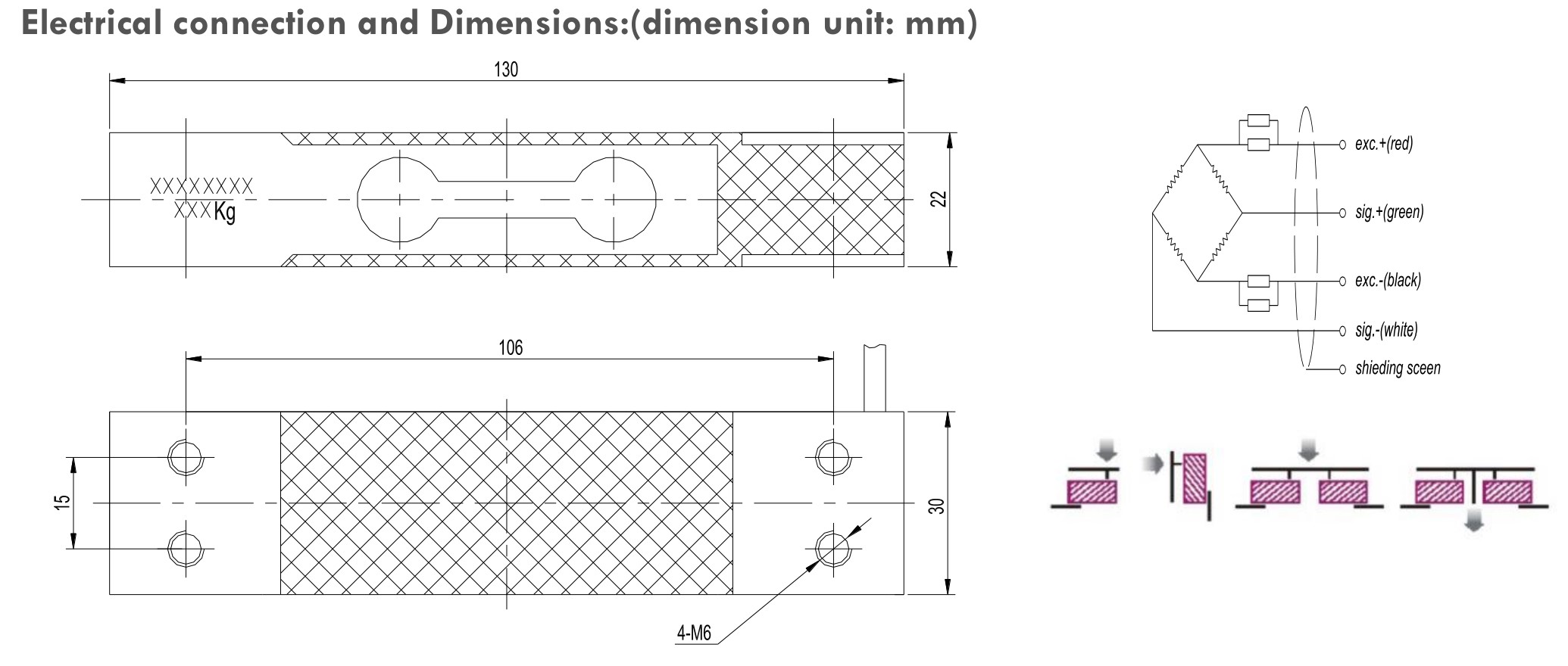 Chinese parallel beam 100kg load cell sensor for counting scale, electronic scale sensor