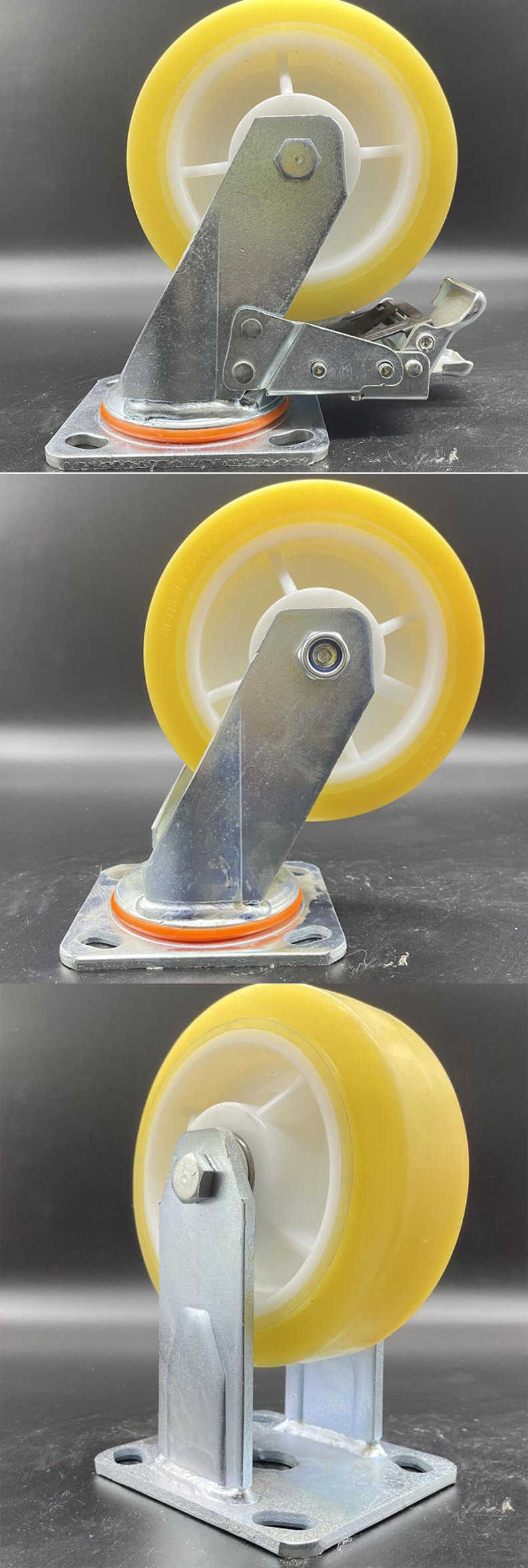 New Products Yellow Transparent TPR Heavy Duty Swivel Castor Wheel with Brake