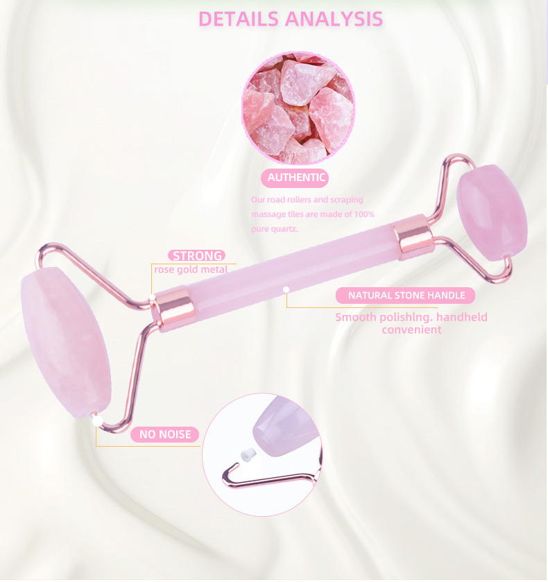 Quartz Face Jade Roller Logo Customized Face Massage Stone Roller