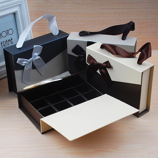 Gold Hot Stamping Logo Rectangle Candy Drawer Wedding Favor Box for Chocolate Display