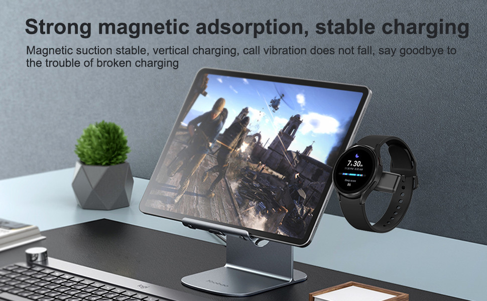 Compact Design Wireless Samsung Apple Watch Charger With USB-A & USB-C Dual-plug