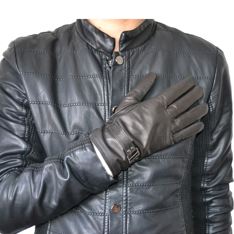 High quality mens leather gloves winter