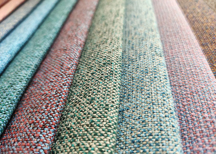 Woven Linen Velvet Upholstery Fabric 345gsm Flame Retardant