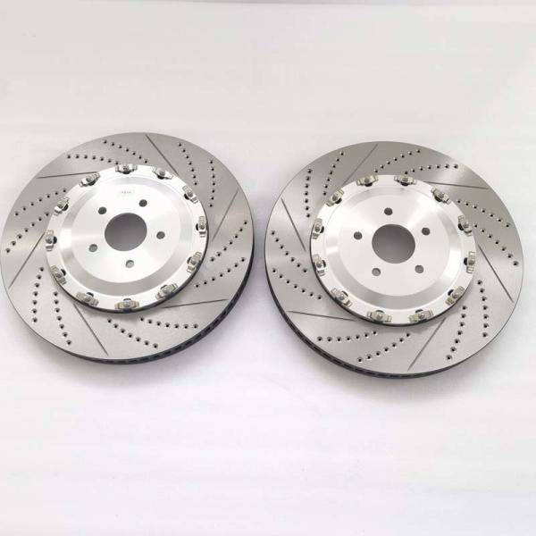 Sliver Anodized Cast Iron Brake Disc 410*36mm Drilled Slotted Rotor Floating