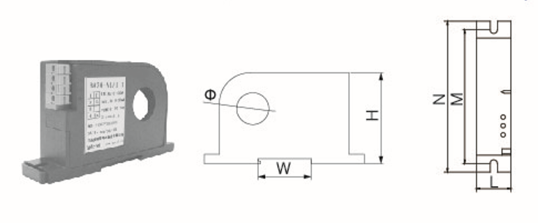 4-20mA Output 50mm Through AC Electric Current Transducers BA50-AI/I